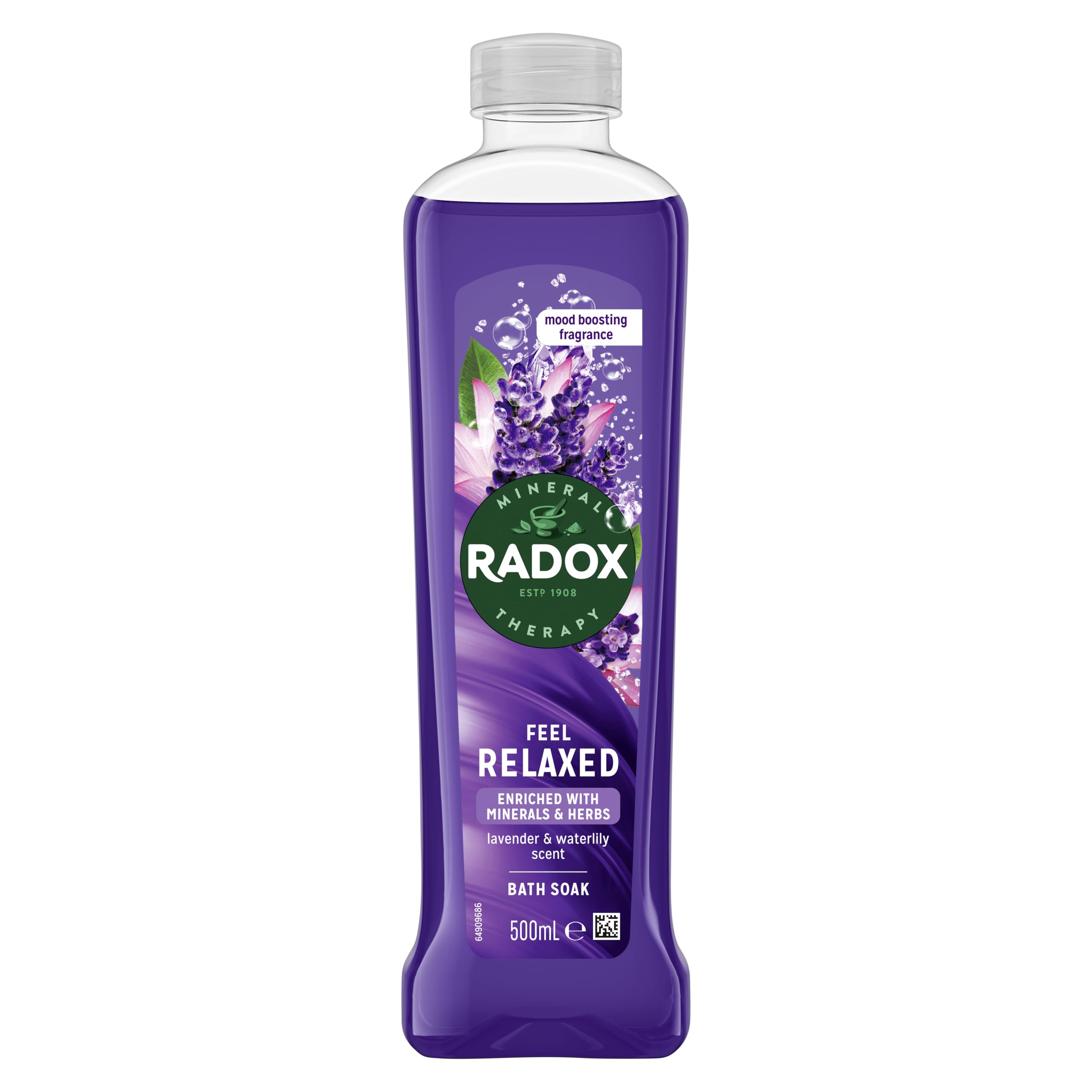 Radox Feel Relaxed Bath Soak, Lavender and Waterlily, 500ml