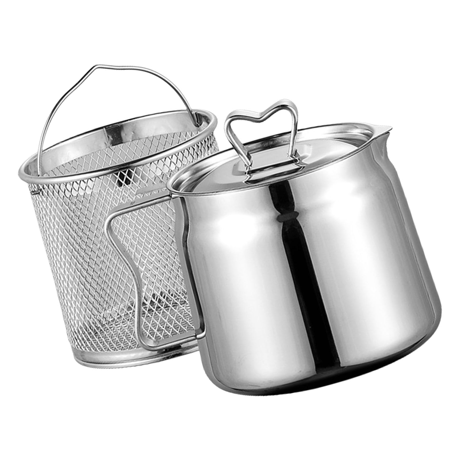 Bouilloire en acier inoxydable grande capacité avec panier pour ustensiles