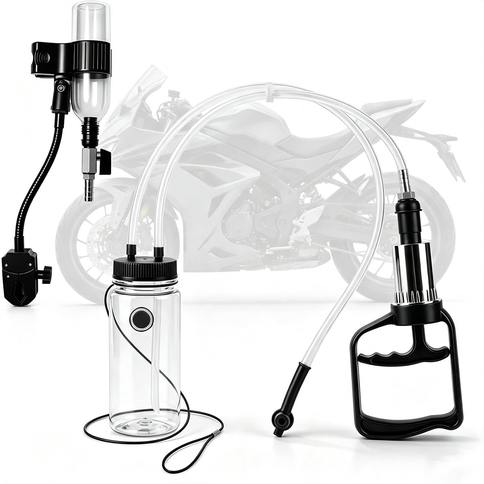 MRCARTOOL Kit Purgador de Frenos Manual al Vacío para Moto 400ML