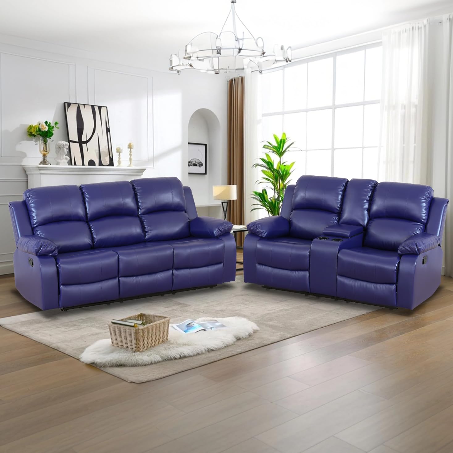 Blue / Sofa + Loveseat