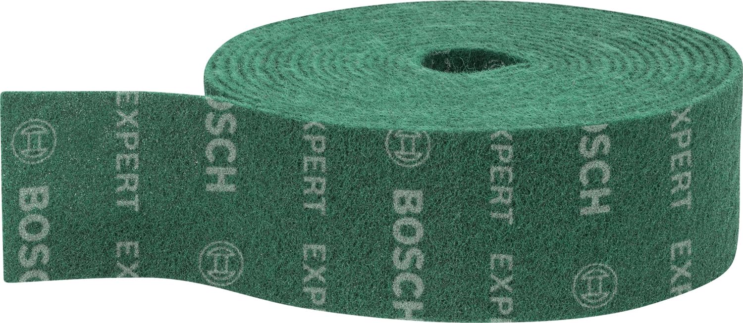 Bosch 1x Rouleaux en non-tissé EXPERT N880 (pour Tôles en acier, Acier inoxydable, Largeur 100 mm, Longueur 10 m, très fin GP, Professional Accessoire Ponçage manuel)