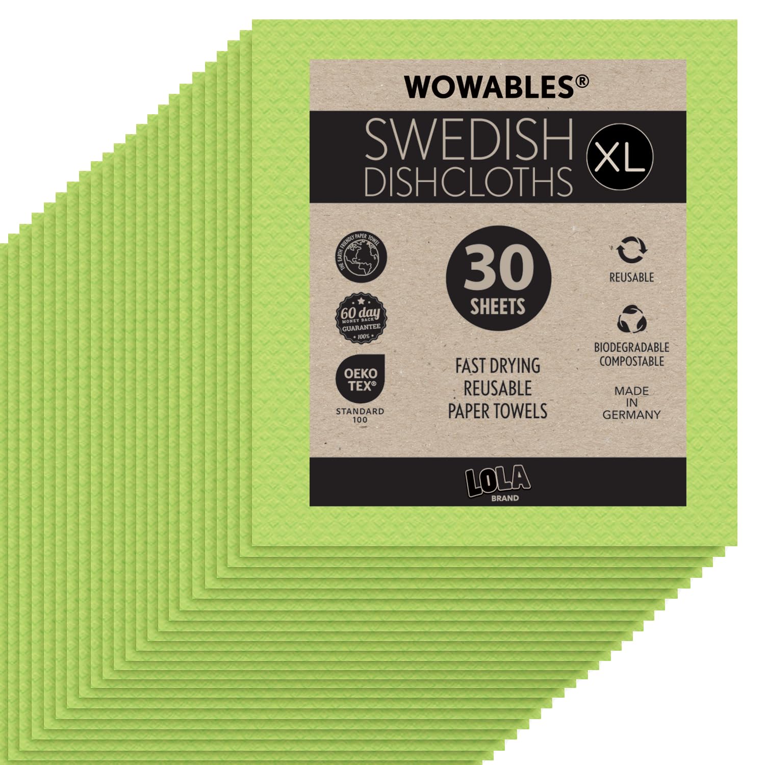Amazon.com: Swedish Dishcloths for Kitchen XL, 30 Sheet Roll