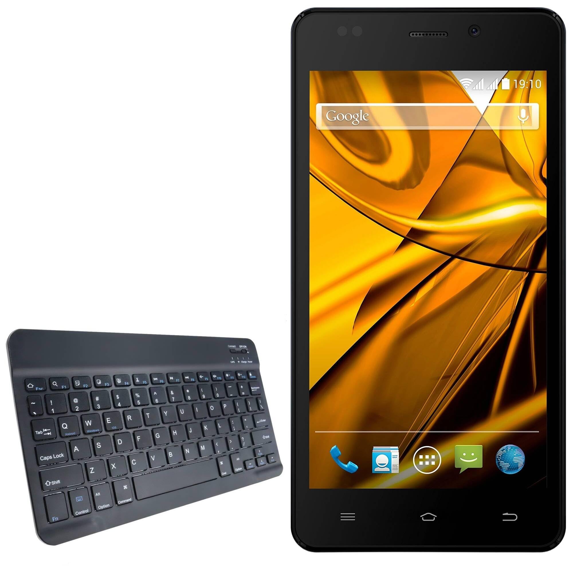 BoxWave Keyboard Compatible with Karbonn Titanium Dazzle 2 - SlimKeys Bluetooth Keyboard, Portable Thin with Chiclet-Style Keys - Jet Black