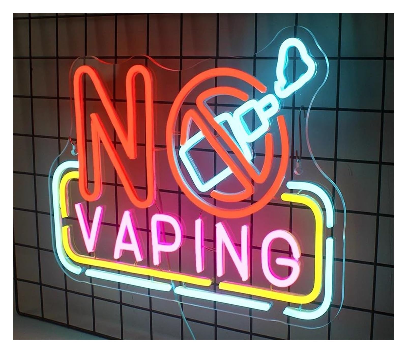 LEMST Signs Lamp No Vaping Neon Sign No Smoking Neon Signs for Wall Decor No Vaping Neon Light with USB 42x30.5cm