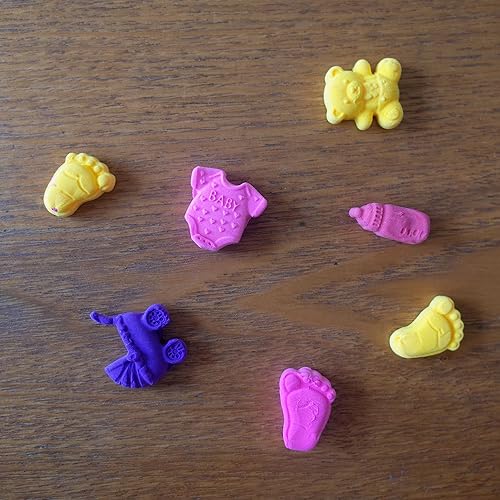 Miniatura 7 de Molde de silicona para baby shower con botella de chupete para bebé, huella de bebé, molde de carro de oso para pastel de chocolate, dulces,