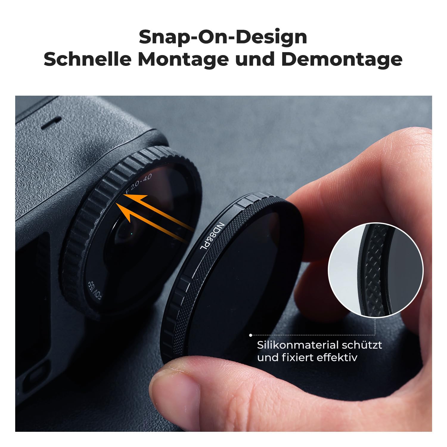 K&F CONCEPT ND&PL Filter-Set für DJI Osmo Action 6, 4er-Pack ND8&PL ND16&PL ND32&PL ND64&PL Hybrid-Neutraldichtfilter Polarisationsfilter für Actionkameras, Mehrfach Beschichtetes HD-Optikglas