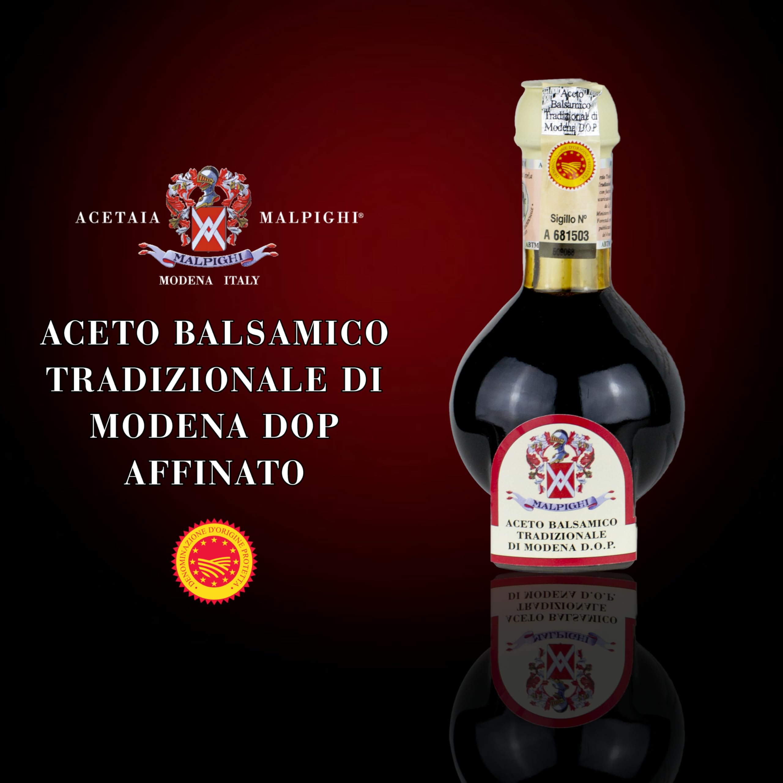 Aceto Balsamico Tradizionale di Modena DOP invecchiato 12 anni, 100ml, con Tappo dosatore e Ricettario