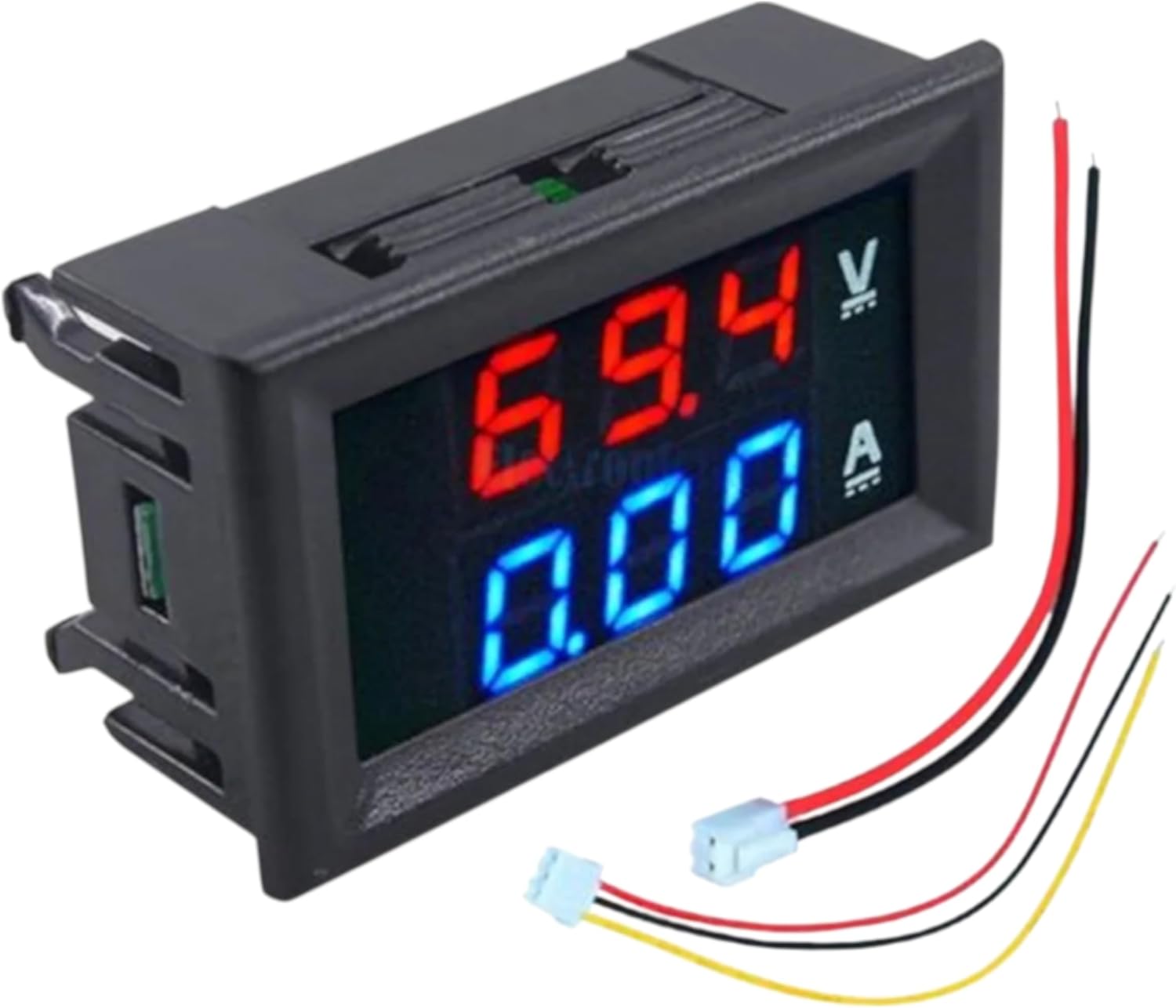 Dijital Dual Voltmetre Ampermetre Volt Akım Ölçer Dc 0-100v 10a Kırmızı-Mavi, Voltmetre, Ampermetre