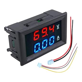 Digital Dual Voltmeter Ammeter Volt Current Meter Dc 0-100v 10a Red-Blue, Voltmeter, Ammeter