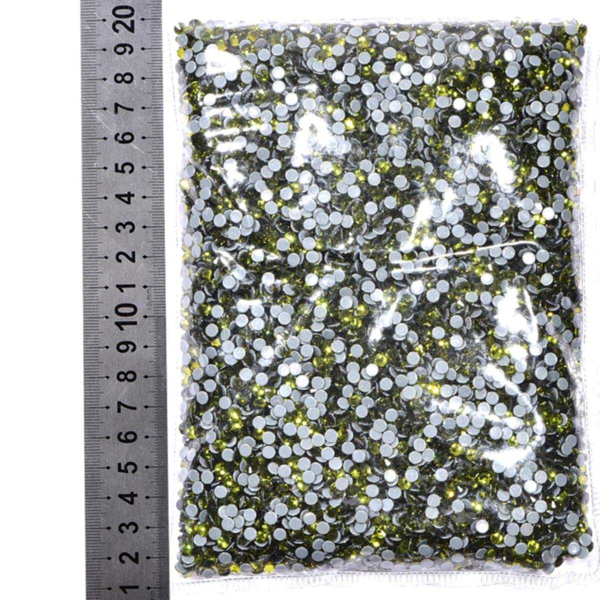 Hot Fix Rhinestone Hurtownia Plaster 14400 sztuk/worek na torby na ubrania akcesoria SS6 SS16 SS30 tkanina kryształowa odzież kamień oliwkowy, SS20-14400 szt