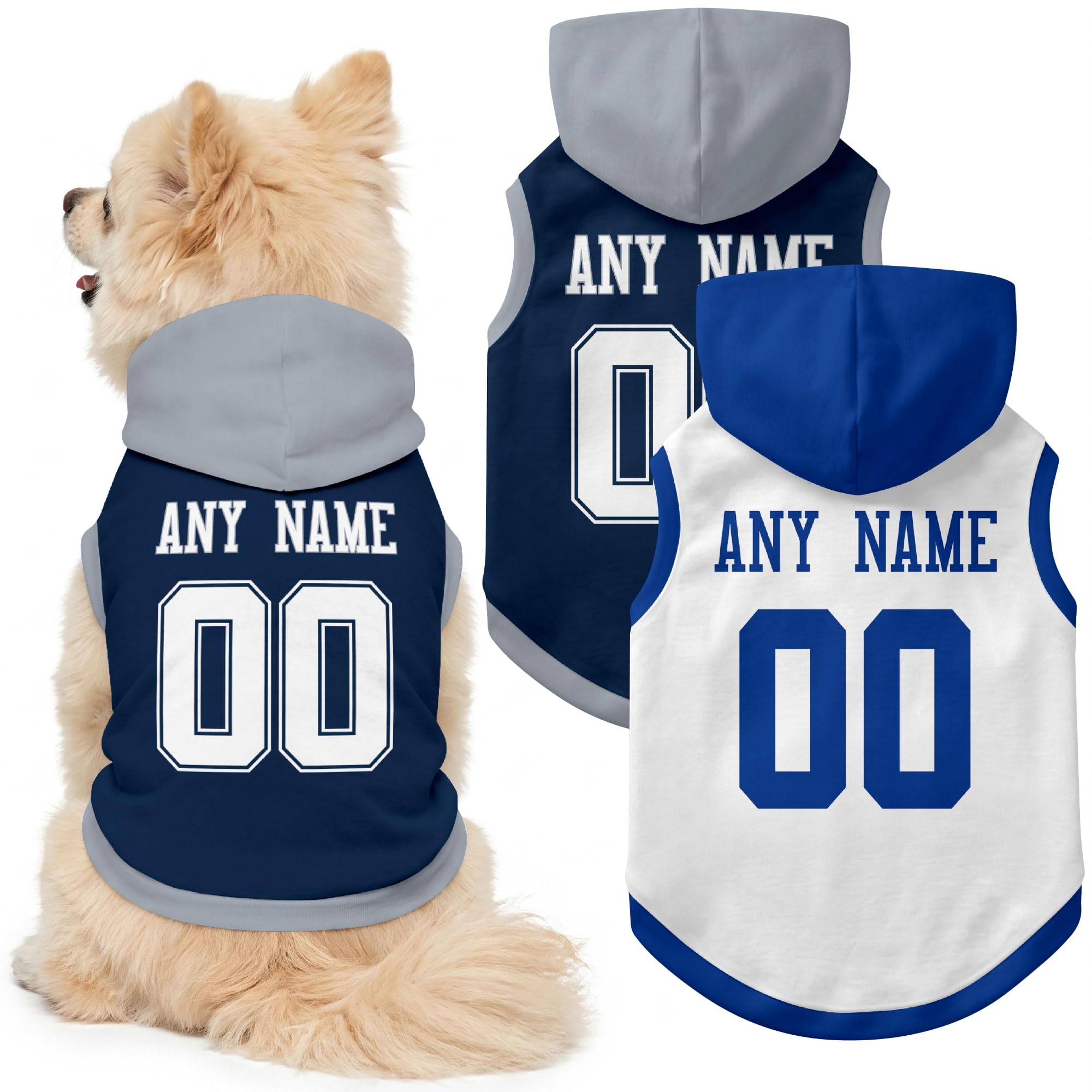 Dallas Dog Clothes Custom Jersey Style Dog Hoodie for Pet