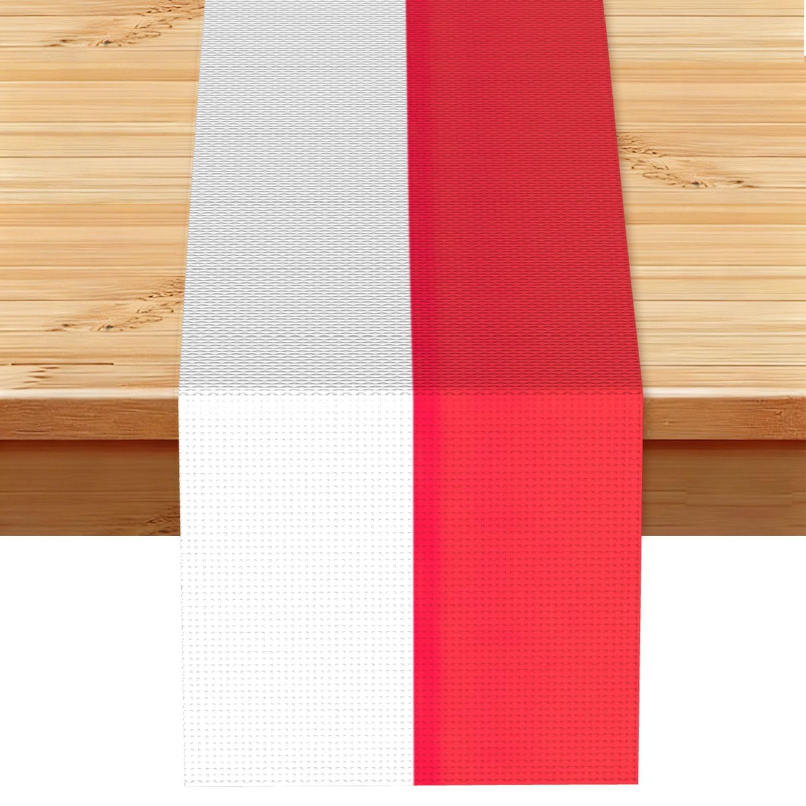 Indonesian flag Printed Table Runner 13 x 72, Wrinkle Resistant Decor for Dining Table Coffee Table Fireplace