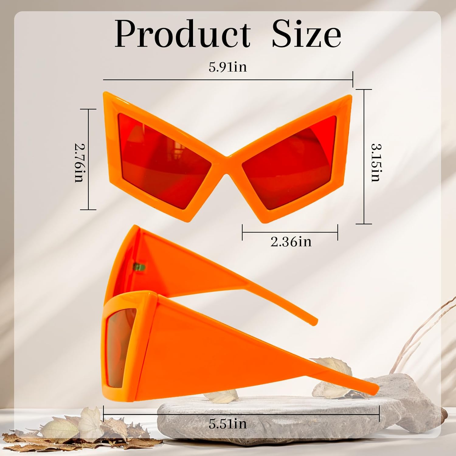 Funny Oversized Party Glasses Sunglasses Max Width 5.9", Hilarious Costume Accessories for Birthdays, Dance Parties - Image 2