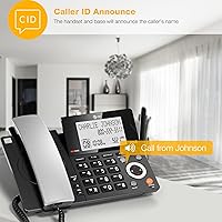 Vista 7 de AT&T DECT 6.0 Teléfono doméstico con cable o inalámbrico con 1 auricular y contestador, bloqueador de llamadas inteligente, identificación