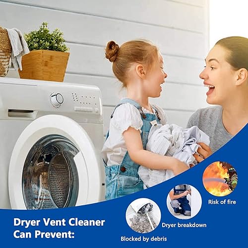 Miniatura 5 de Kit limpiador de ventilación de secadora, removedor de pelusas, varillas de nailon fuertes flexibles y reutilizables que se extienden hasta 30 pies,