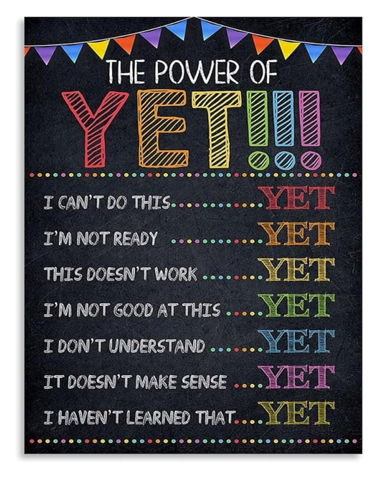 MQXFCZUX Growth Mindset Poster Mindset for Problem Solving Skills Preschool Classroom Wall-Art Decor Unframed,08x12inch(20x30cm)