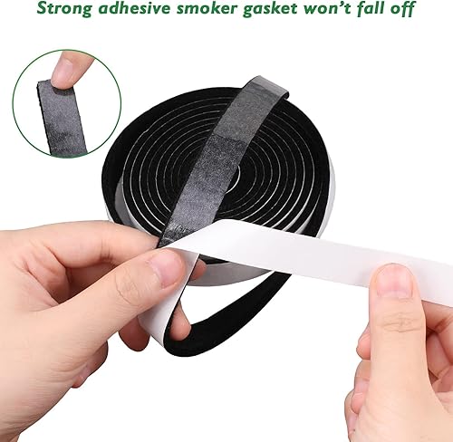 Miniatura 3 de Junta para ahumador, cinta autoadhesiva para ahumador de barbacoa de 15 pies de largo, junta de parrilla de sellado de alta temperatura de 12 x 18