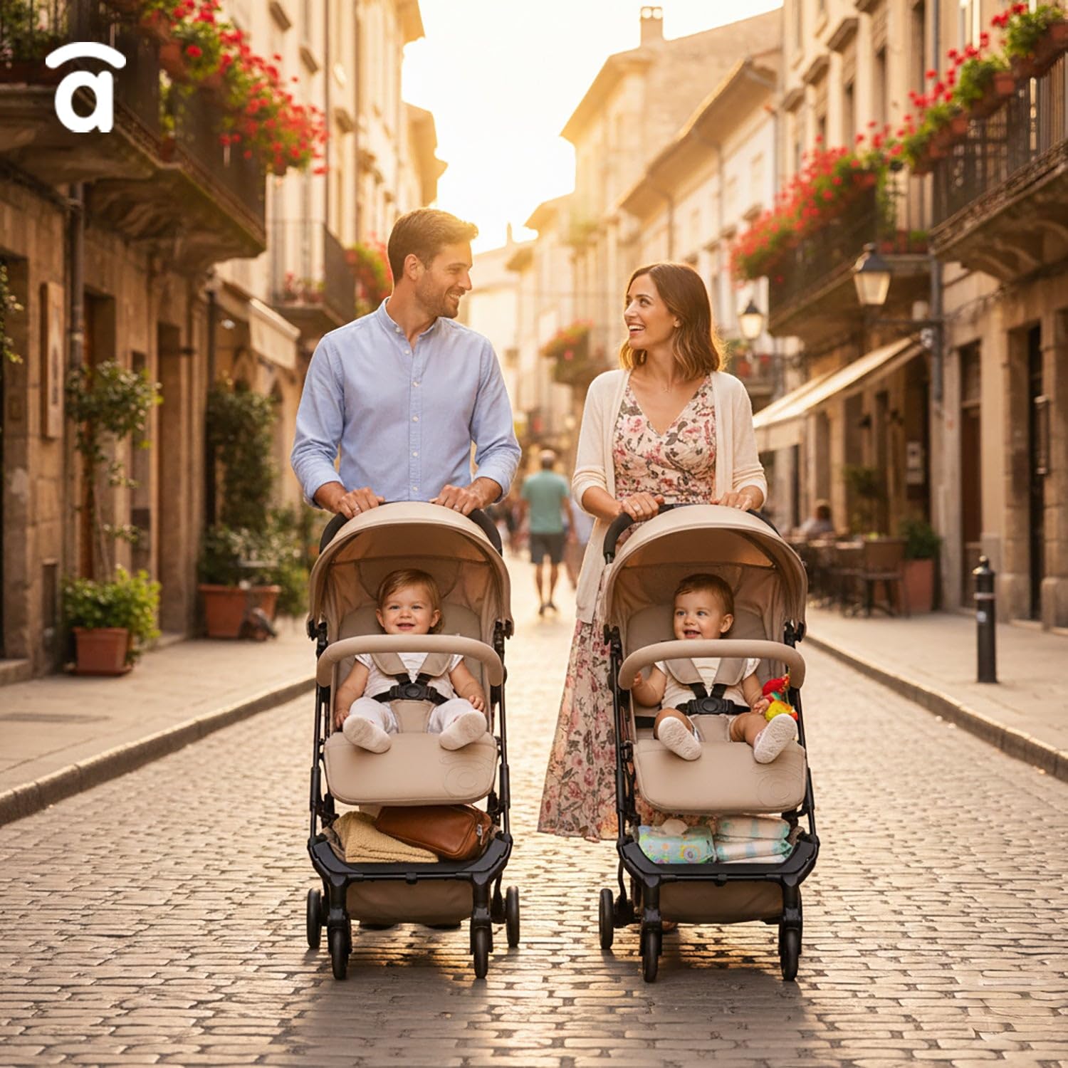 Asalvo TUMBUCTÚ Silla de Paseo Ultraligera Bebé, Carrito de paseo, Respaldo Reclinable, Cochecito Urbano, Arnés 5 Puntos, SPF50+, Capota con Ventana, Manejable, Desde Nacimiento Hasta 23 kg, Beige