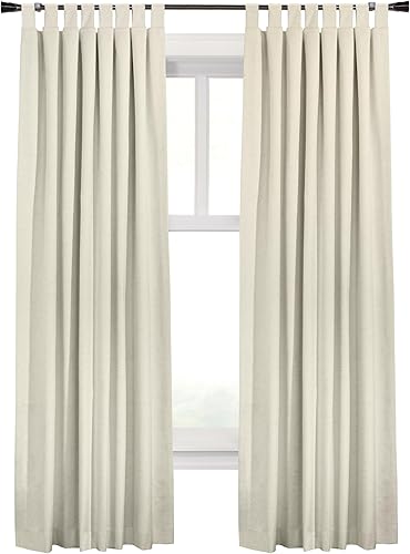 Commonwealth Home Fashions Ventura - Par de paneles de cortina con pestaña superior, 78 x 84 pulgadas, color natural
