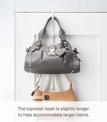 Miniatura 4 de Yamazaki Home Ganchos para colgar sobre la puerta, perchero vertical para colgar, acero, sobre la puerta, no requiere montaje, se adapta a puertas