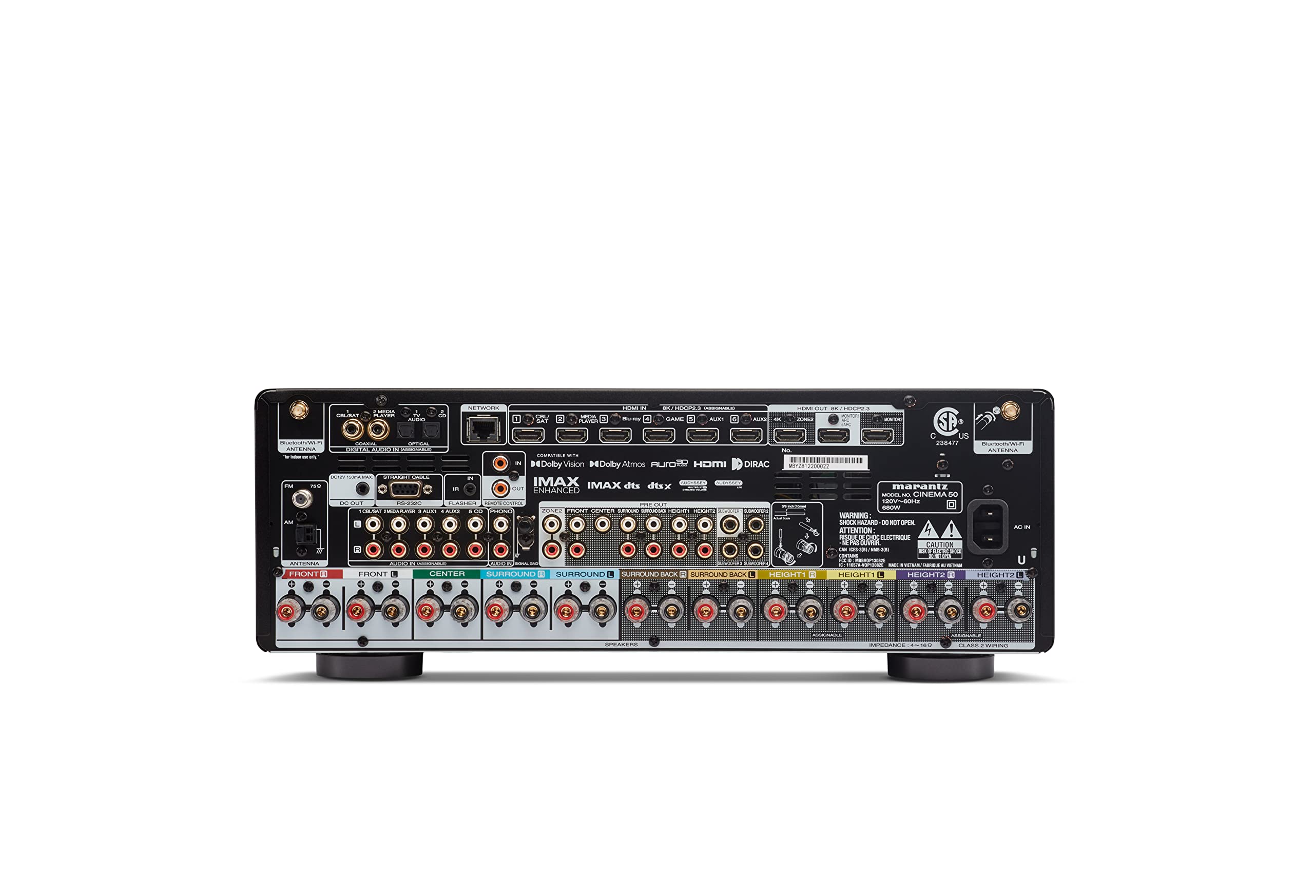Marantz: Cinema 50 Receptor AV de 9.4 Canales - Plata/Oro