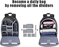 Vista 8 de CADeN - Mochila para cámara profesional DSLR / SLR sin espejo, resistente al agua, maletín compatible con accesorios de cámaras Sony, Canon, Nikon