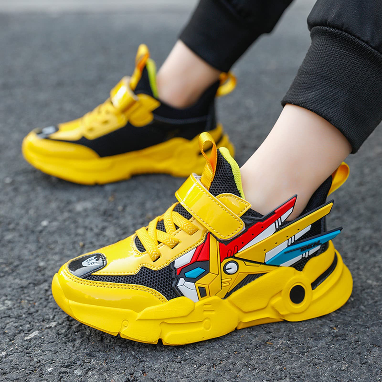 Zapatillas de deporte para correr para niños y niñas, ligeros, cierre con velcro, transpirables, zapatillas de malla para ocio, talla 27-39