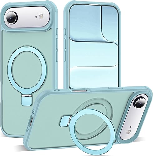 Miniatura 18 de Funda de grado militar compatible con iPhone 14 Plus de 6.7 pulgadas, con soporte magnético invisible tipo anillo, compatible con MagSafe y gran