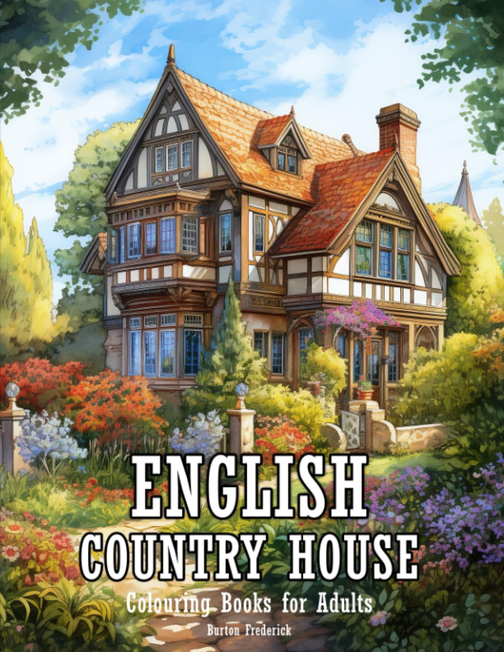 English Country House: Colouring Books for Adults Relaxation with Beautiful Scenery, Charming Cottage, Peaceful Home, and Much More