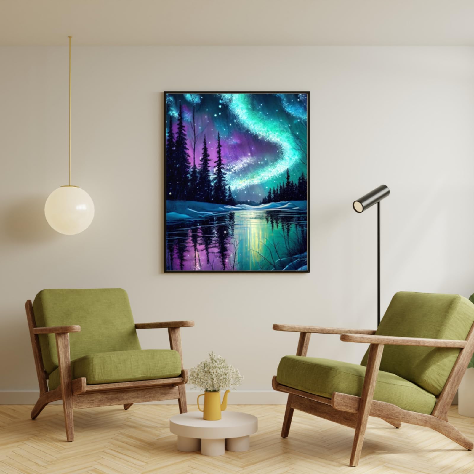 HKLIOPU Cross Stitch Kits for Adults-Night Sky Meteor Aurora,11CT Printed Cross Stitch Kits,Stamped Embroidery Kits for Adults Wall Art Home Decoration 12x16inch (LZ144) - Image 2