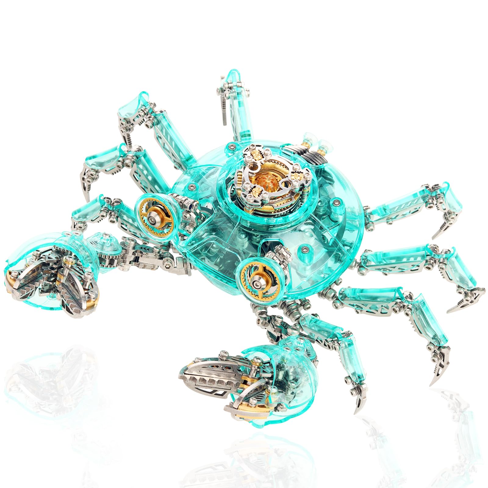 YUEZUDPO 3D Metal Puzzles for Adults, 3D Puzzle DIY Colorful 3D Crab 666 Pieces Mechanical Building Kit,3D Metal Model Kits to Build for Birthday