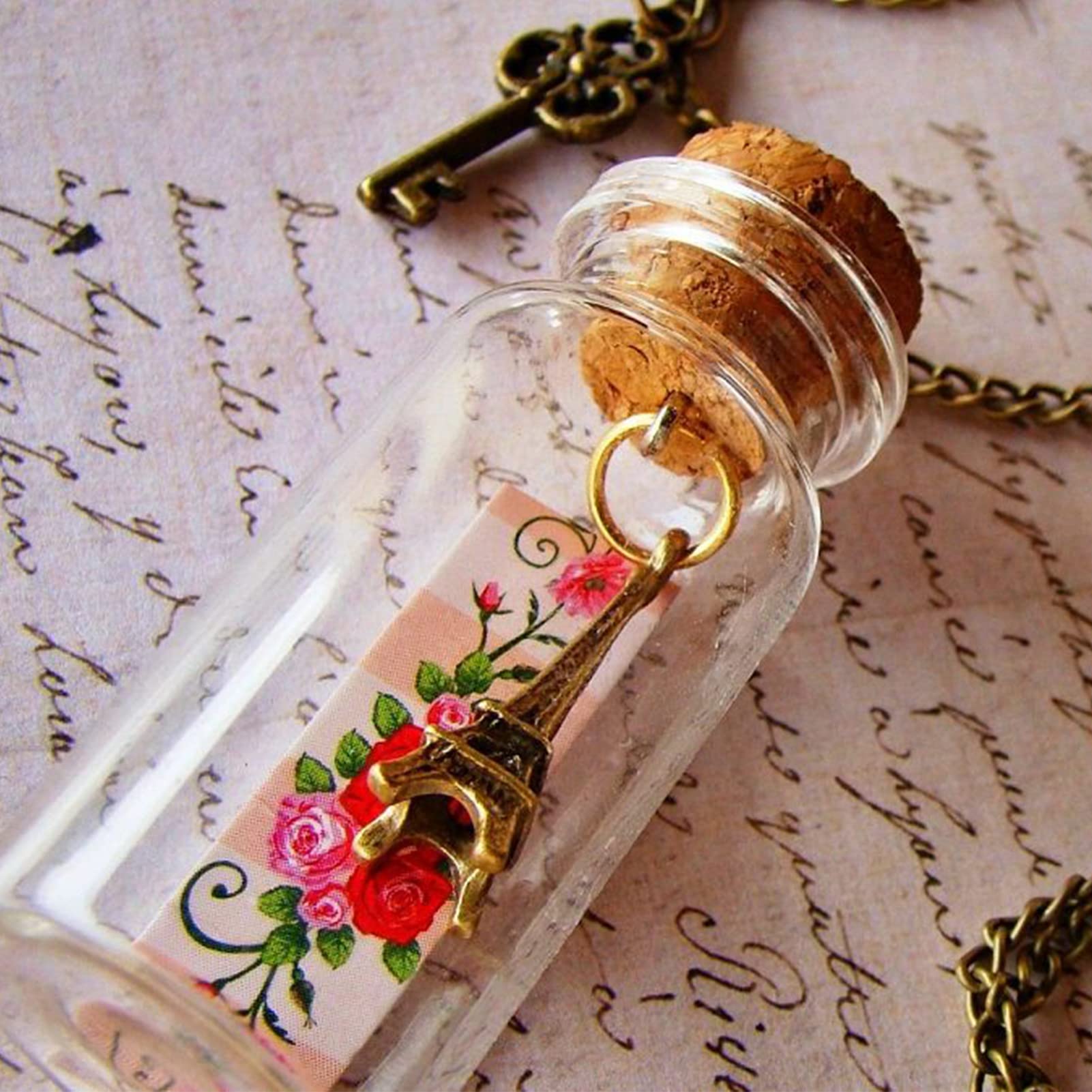 Udewo 10 Pcs Small Glass Bottles with Cork Lids - Image 3