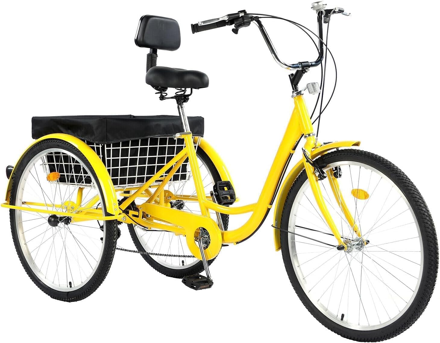 Adult Tricycle，26-Inch Adult Trikes, 3 Wheel Cruiser Bike with Large Basket & Adjustable Seat, Shopping Picnic Foldable Tricycles for Women, Men, Seniors