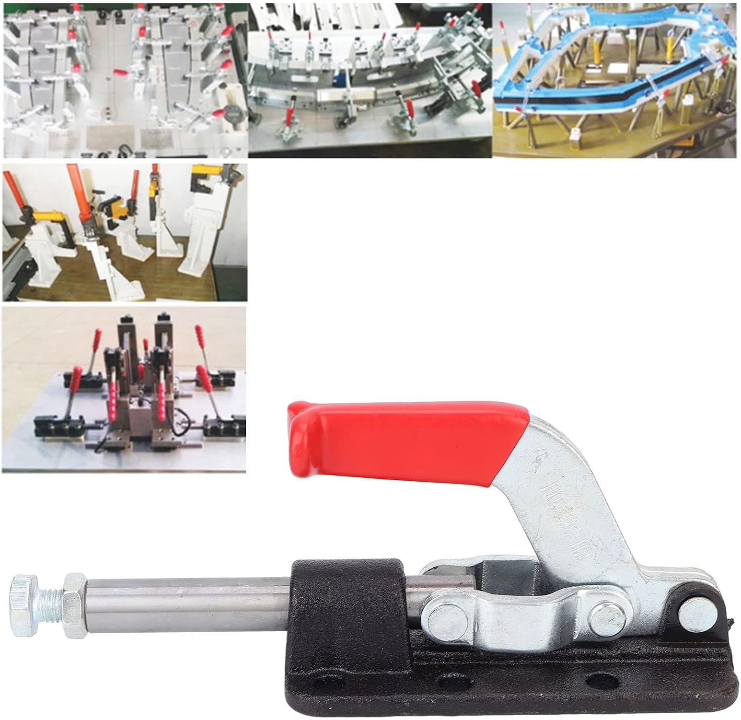 Push Pull Toggle Clamp, Heavy Duty Welding Tool, Stable Clamping Force Quick Fixing Fixture with Iron and Plastic Construction, for Machine Operations and Woodworking Projects (36330M)