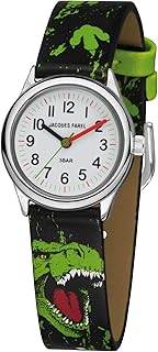 Reloj infantil de dinosaurio T-Rex, negro, verde, metal, cuarzo, analógico, HCC 921, Negro Verde Acero Colores, Correa