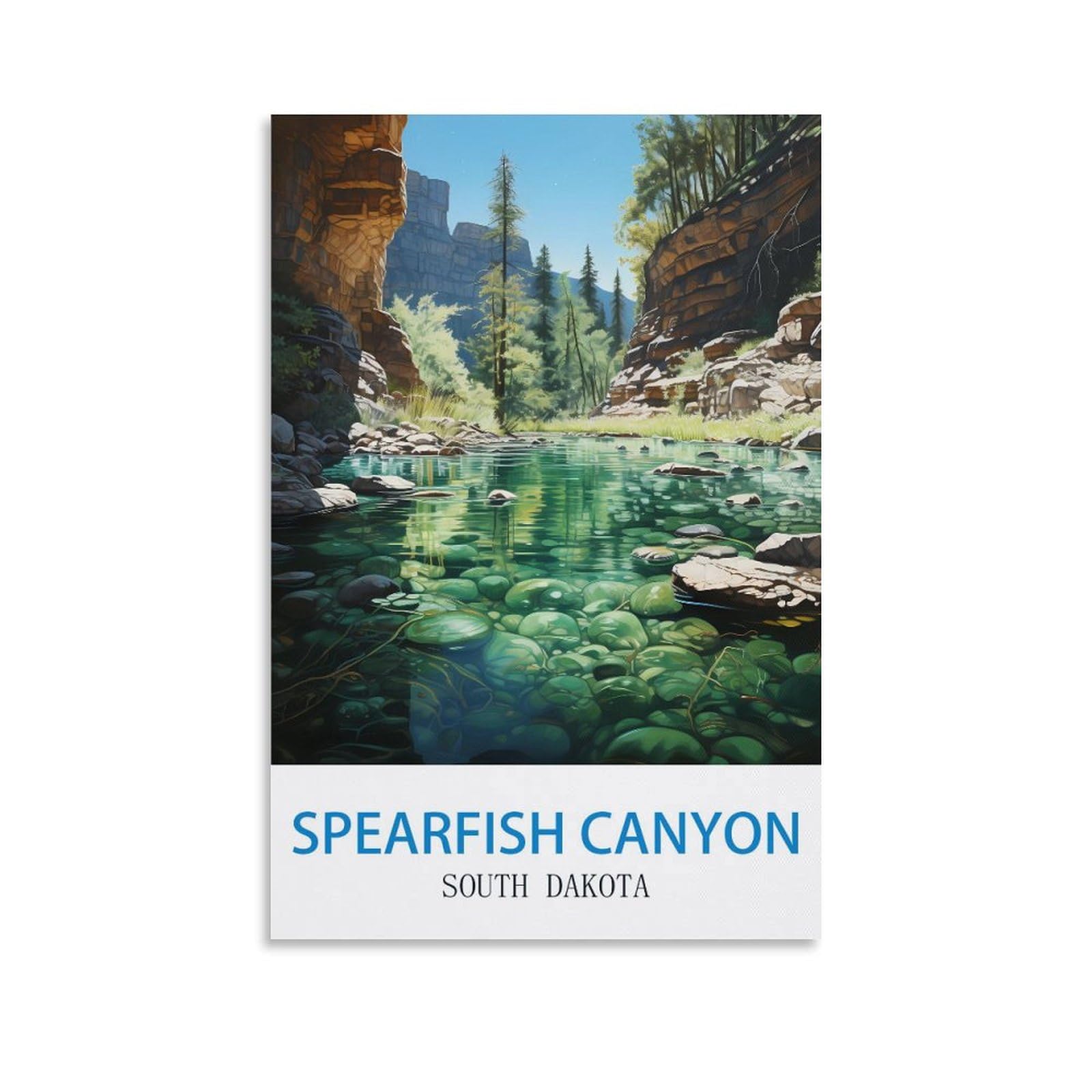 EZMLFA DIY 5D Diamond Painting Kits for Adults,Spearfish Canyon South Dakota DIY Diamond Art Kits Gem Painting Crafts for Home Wall Decor 40x40cm