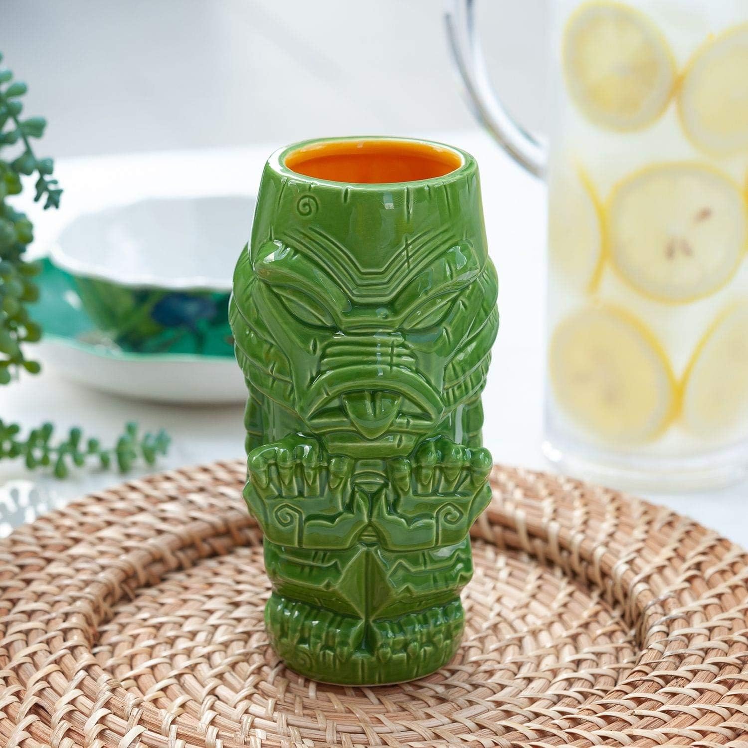 Geeki Tikis 18 ounce Ceramic Mug | Monsters Gill-Man | Lime Green
