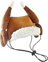 Vista 8 de Huxley & Kent Sombrero para Mascotas Asta Roja Fairisle (Mediano) Accesorio Festivo de Navidad para Perros/Gatos Sombrero Navideño