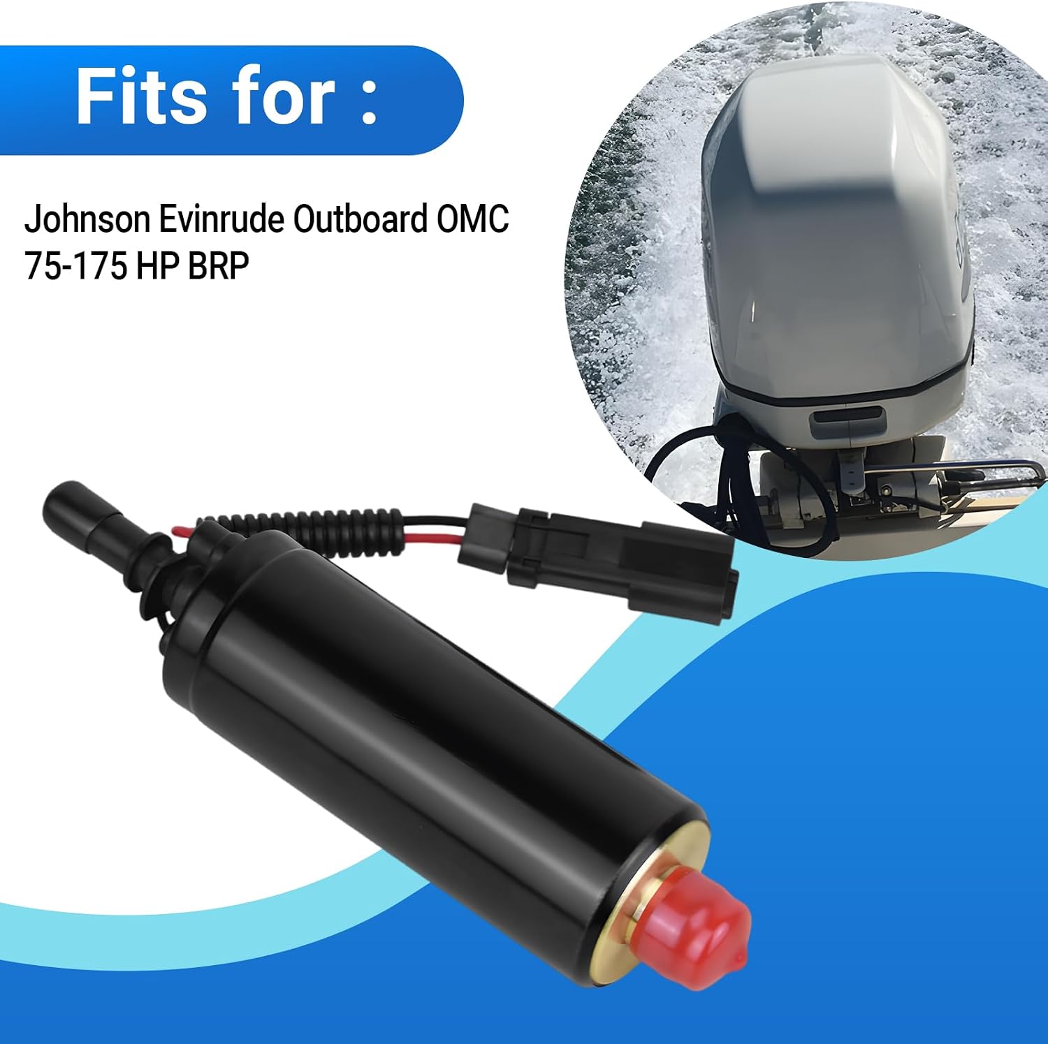 Fuel Pump Fits for Johnson Evinrude Outboard OMC 75-175 HP BRP Replaces 439347 0439347 5004428 5000800 Vapor Separator
