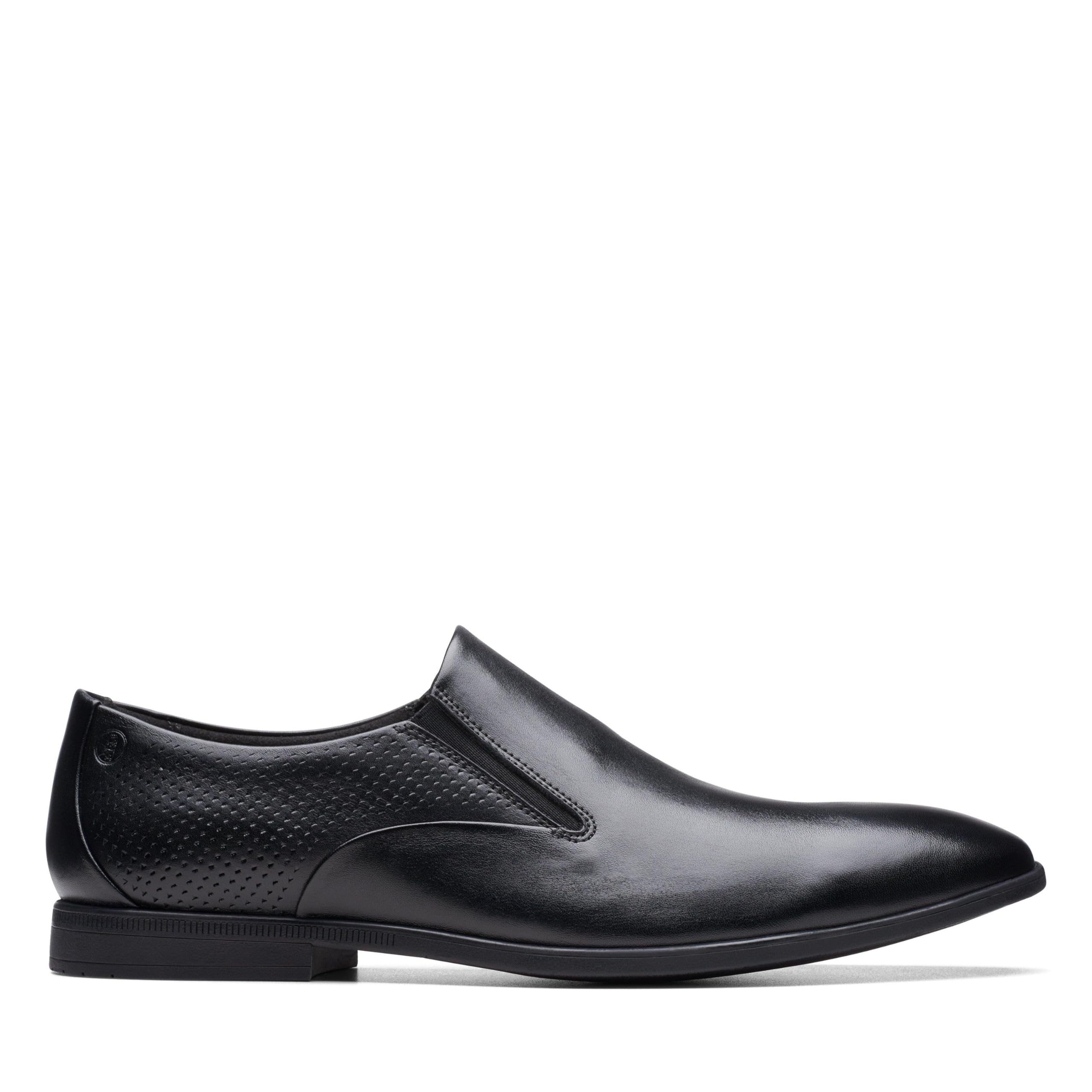 Clarks Mens Boswyn Slip Black Leather (26173933) UK-11 (B0C5RNNMSP) Amazon Price History, Amazon Price Tracker