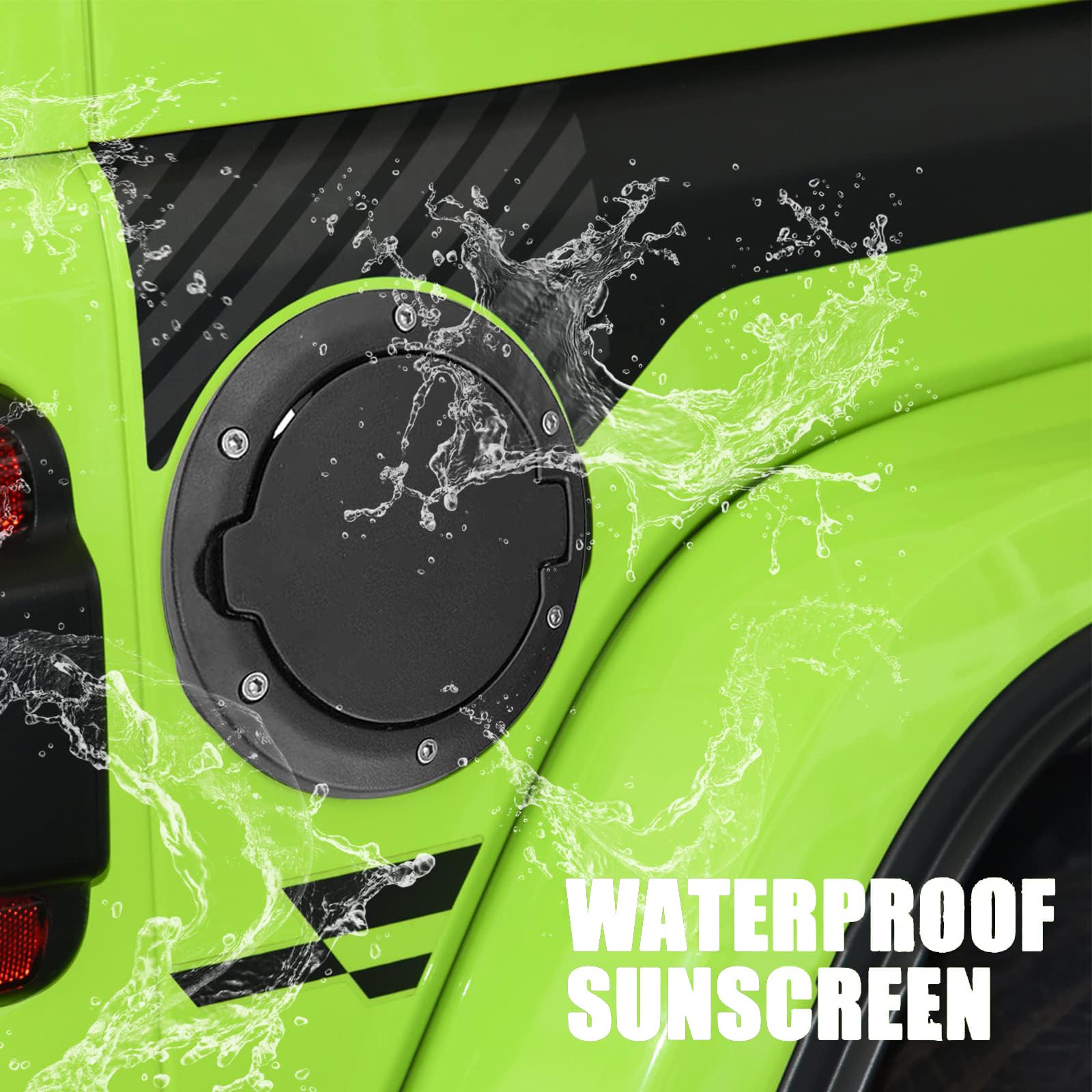 Marloo Fuel Filler Door Cover Gas Tank Cap 4 Door 2 Door for Jeep Wrangler JK
