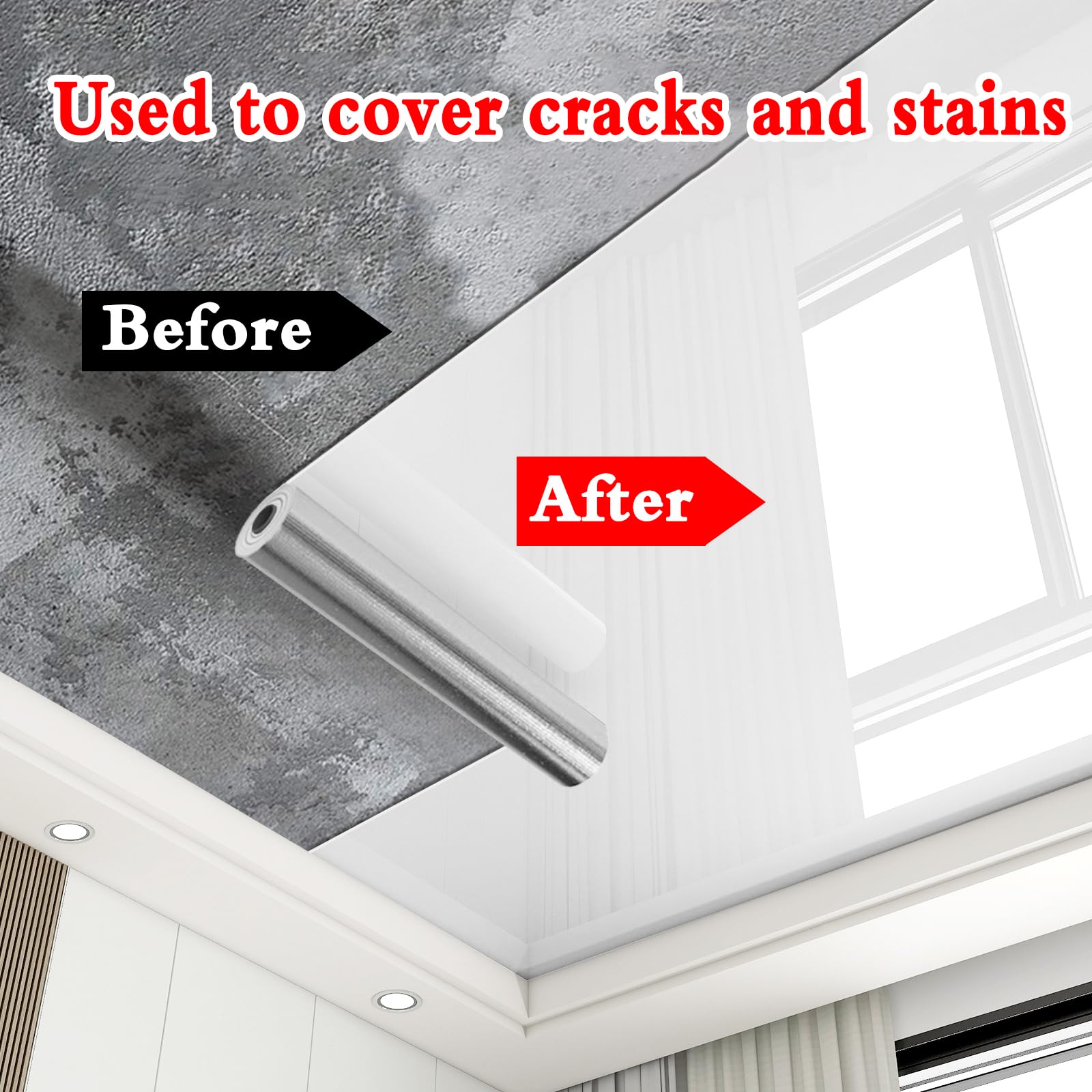 Panneaux De Plafond Autocollants pour Salle De Bain,Dalles de Plafond décoratives en PVC,Papier Peint Autocollant en PVC,épaisseur 0.21 mm pour Cuisine,Salon,Chambre à Coucher,plafonds