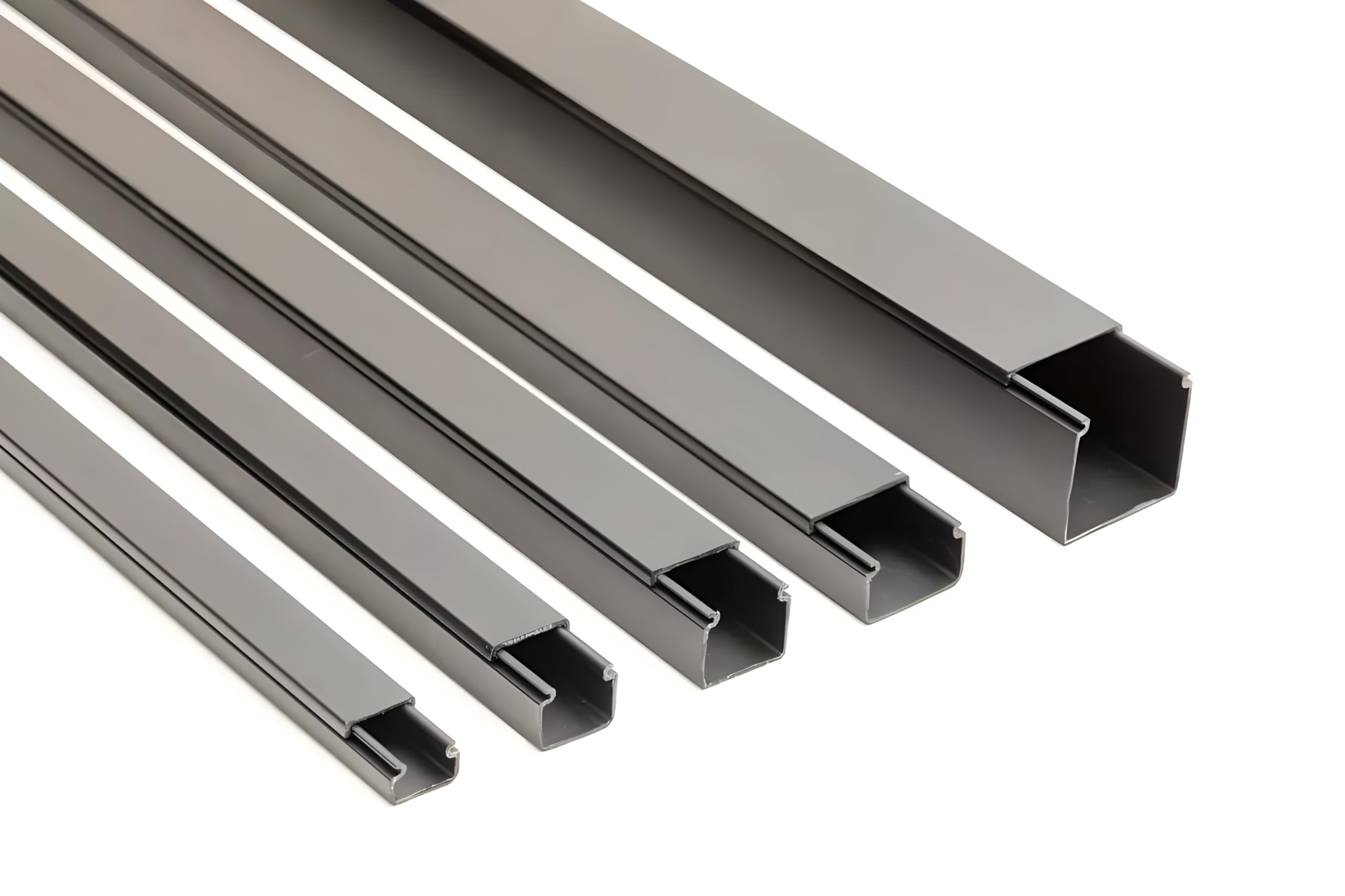 1M (3.28ft) Black Electrical Cable Hider Trunking PVC Wire Conduit Plastic Cover - Mini Trunk Cable Management to Hide Single Cables TMW Profiles (20 mm x 18 mm)