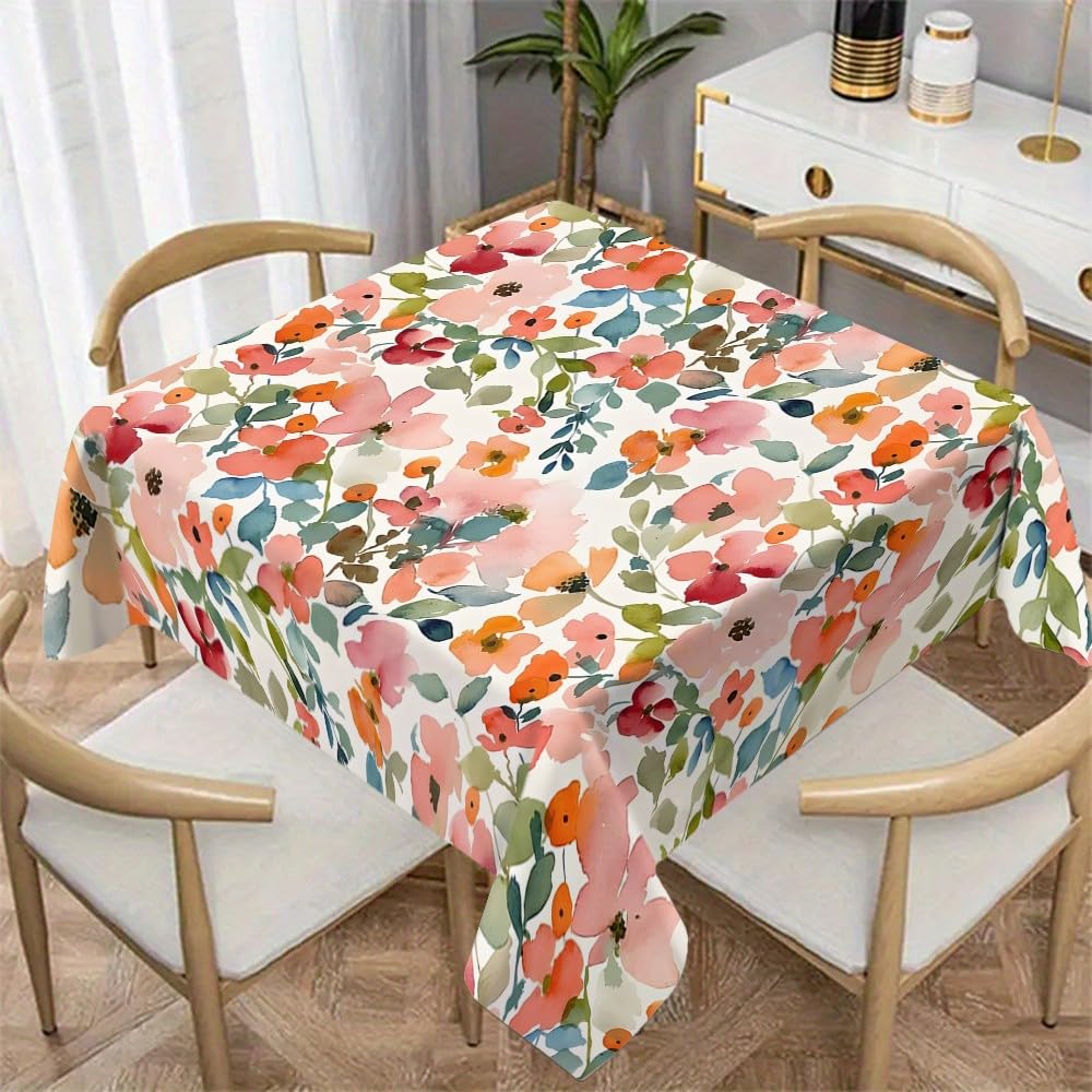 Nappe fleurs et baies 100x100 cm idéale pour vos repas en plein air sur le balcon
