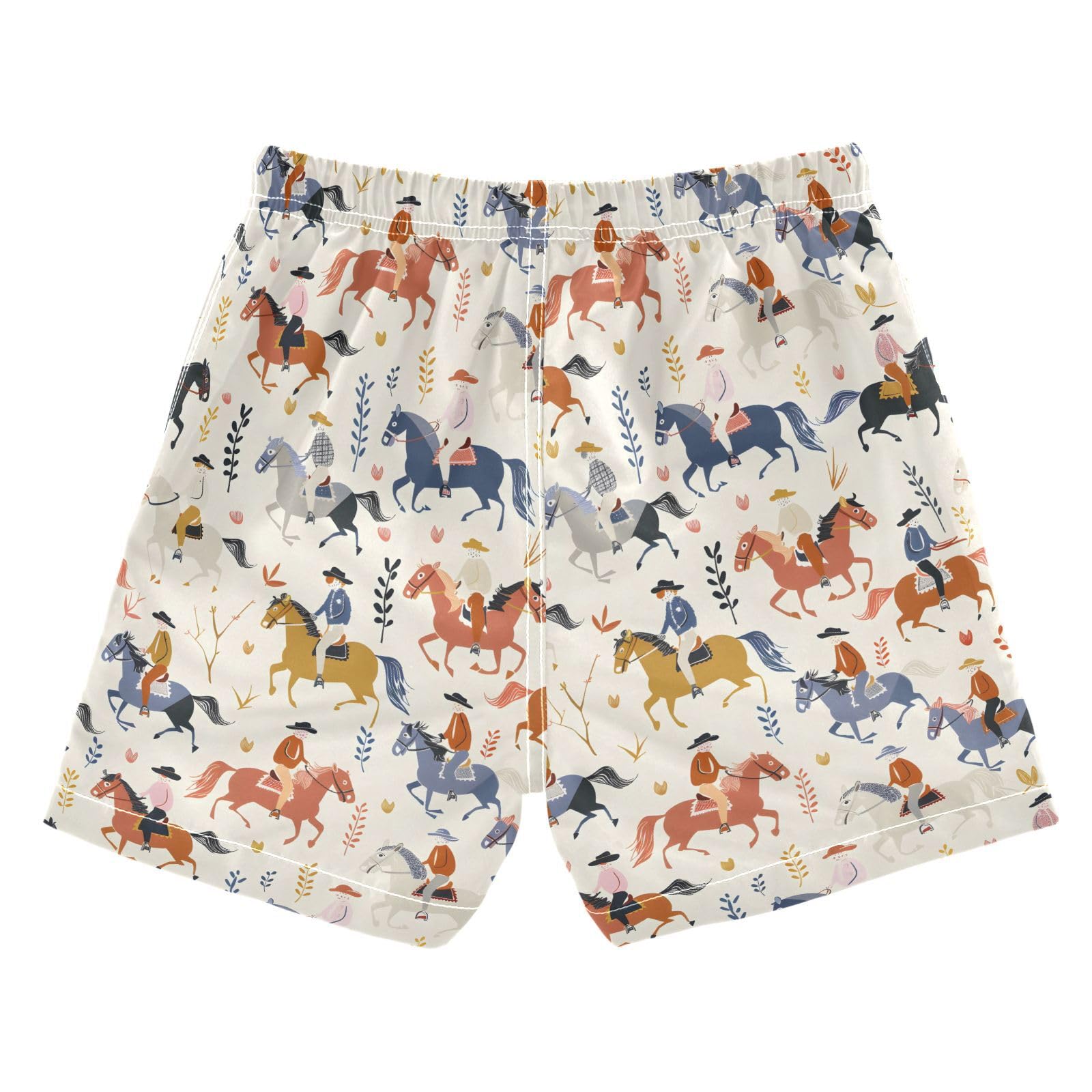 ALAZA Funny Horse Race Riders Boys' Swim Trunks Beach Shorts Quick Dry Swimsuit 5T Multicoloured