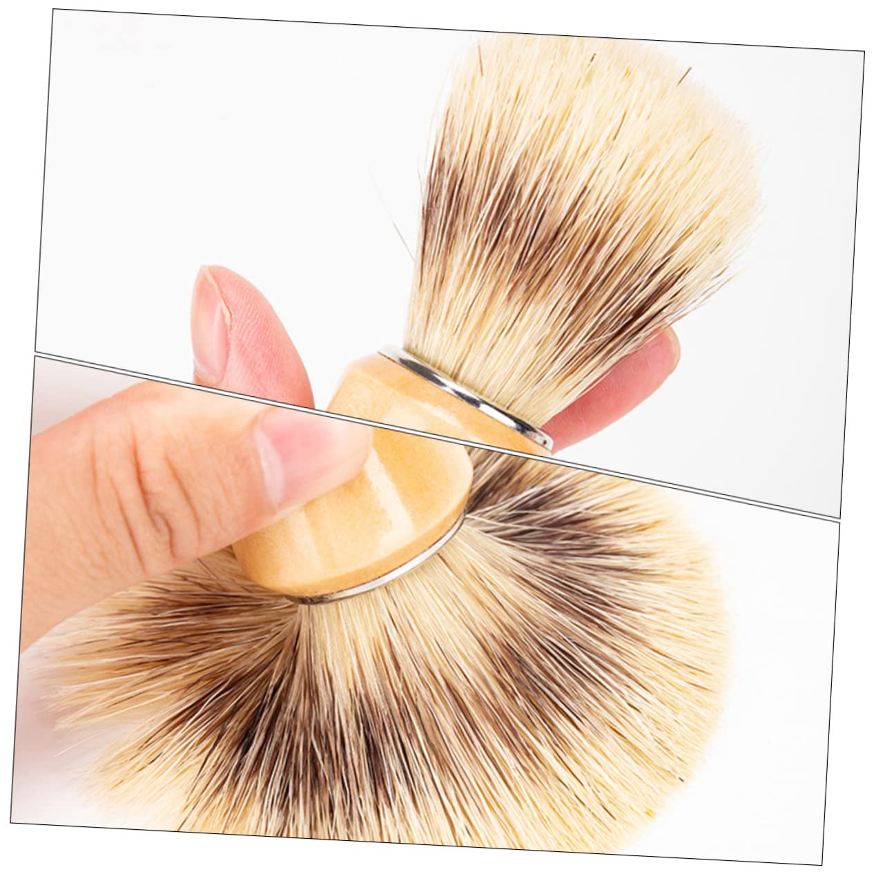 Healeved 10pezzi Pennelli Da Barba Con Manico Legno Pennello Per Rasoio Setola Naturale Per Uomini Per Di Festa Del Papà e Uso Quotidiano
