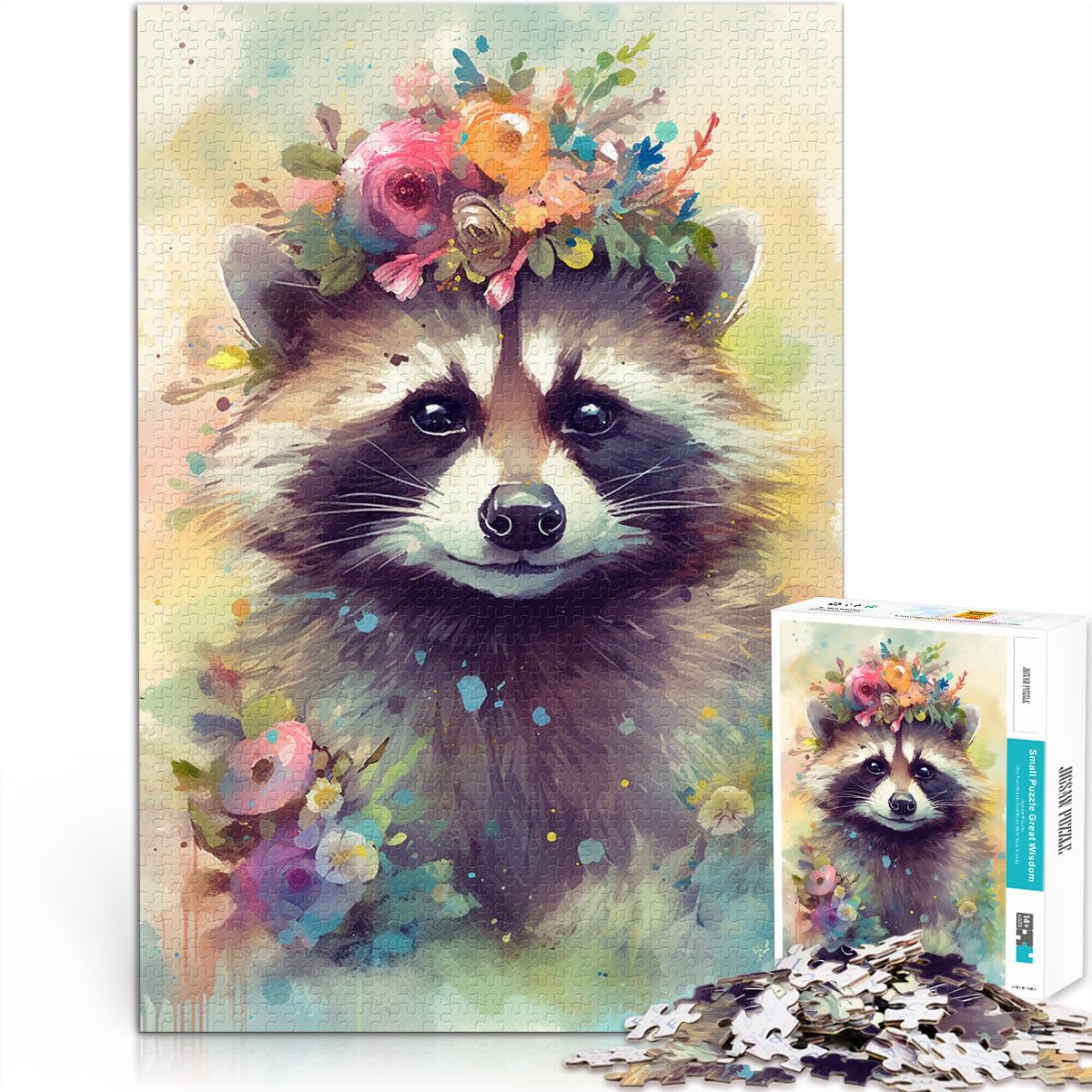 Puzzle 2000 pièces pour Adultes Puzzle bébé Raton Laveur Puzzle éducatif Jeu Familial Excellent Cadeau de Noël 27,56 po x 39,37 po pour Les 14 Ans