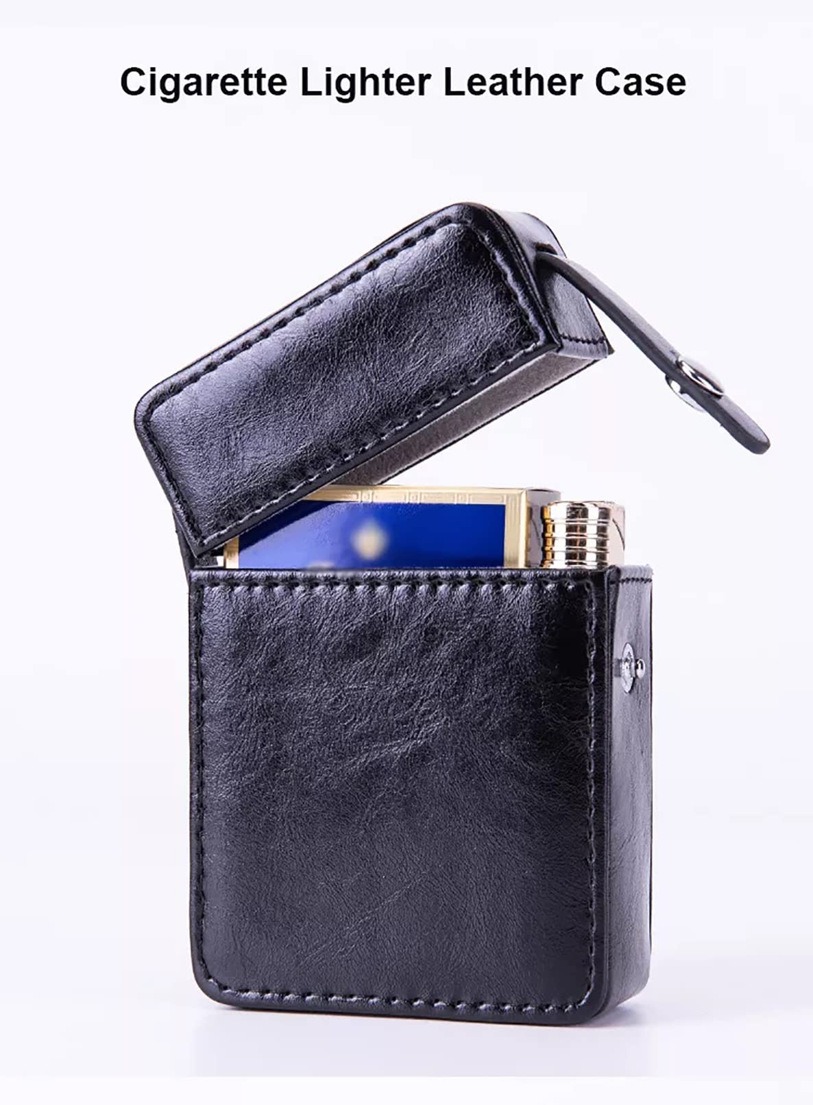 GUH FGDFGDG Leather Cigarette Case with Lighter Holder,Portable