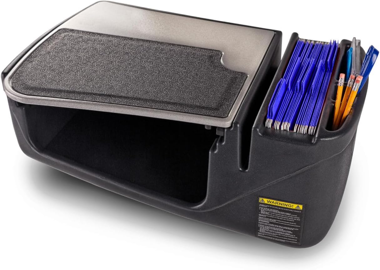 AutoExec GripMaster Car Desk for Your Vehicle Workstation and Mobile Office, Natural with 400 watt Power Inverter, Printer Stand, Phone Mount and Tablet Mount