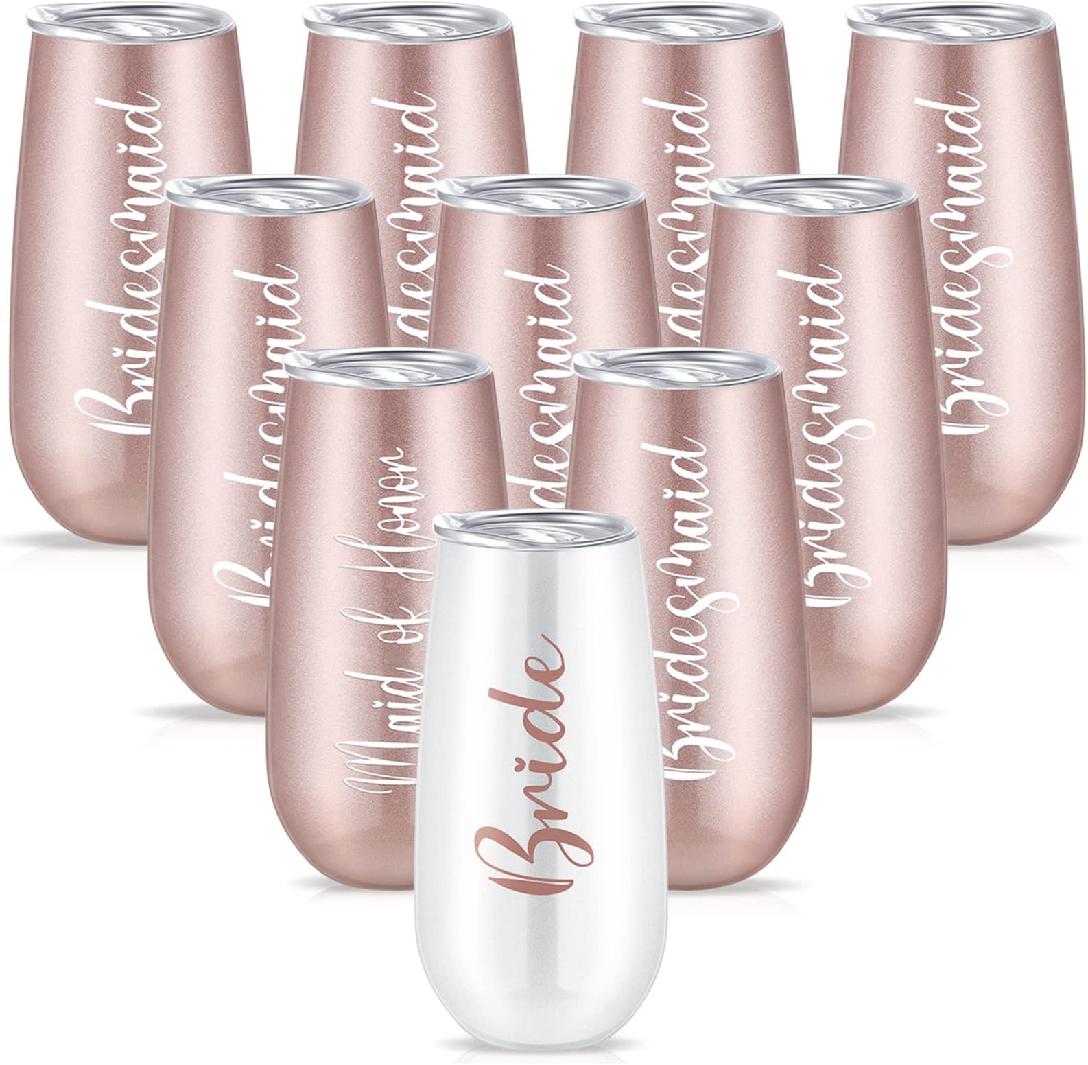 Bride Or Die Wedding Tumblers - 8 Pack Stainless Steel Insulated Cups 20 Oz